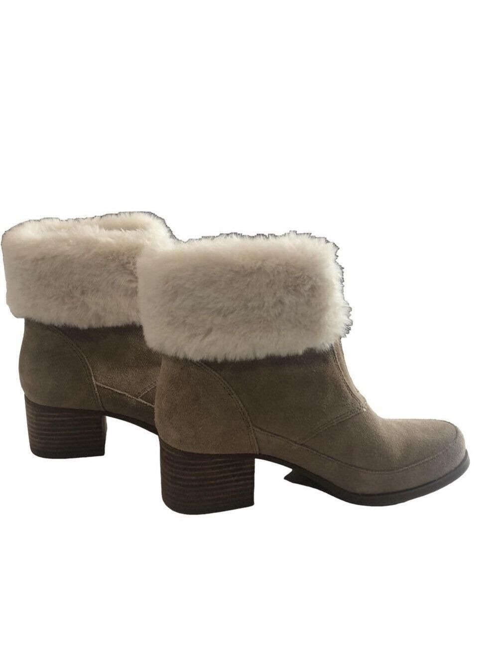 Koolaburra by Ugg Size 8.5 Daianna heeled boots furry cuff suede zip front